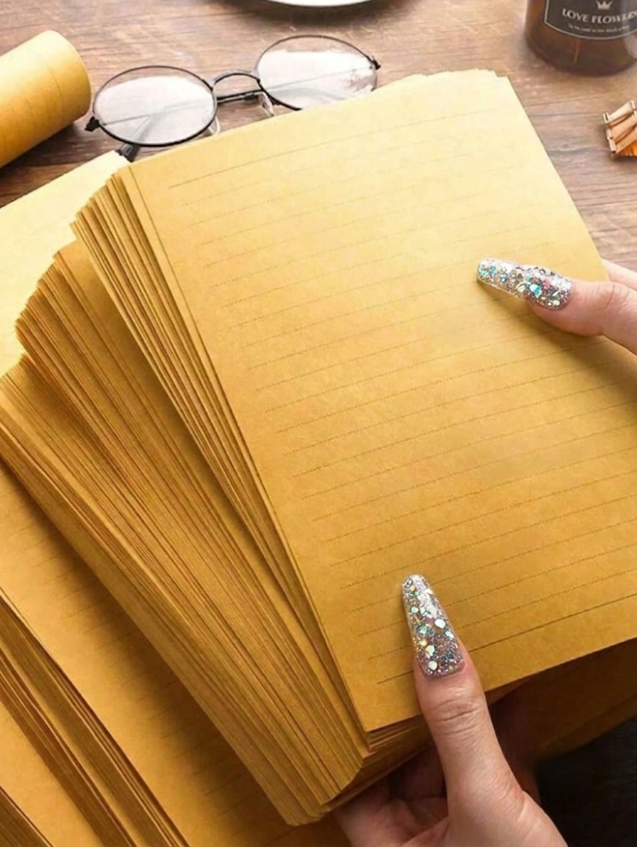 Wax Seal Letter Kit - 100PCS Cowhide Dotted Letter Paper Craft